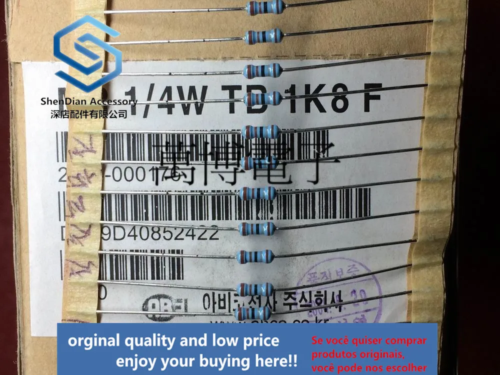 

30pcs only orginal new ABCO resistance ABCO resistance Korea 1 4W 0.25W 1.8K Euro 1.8K can pay