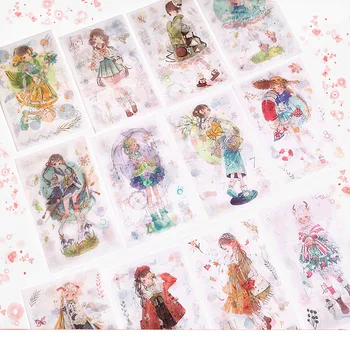 

6PCS/Set Lovely Japanese Anime Girls Series Stickers Fresh Hand-painted Sticker Mobile Phone Diary Hand Account Book Stickers