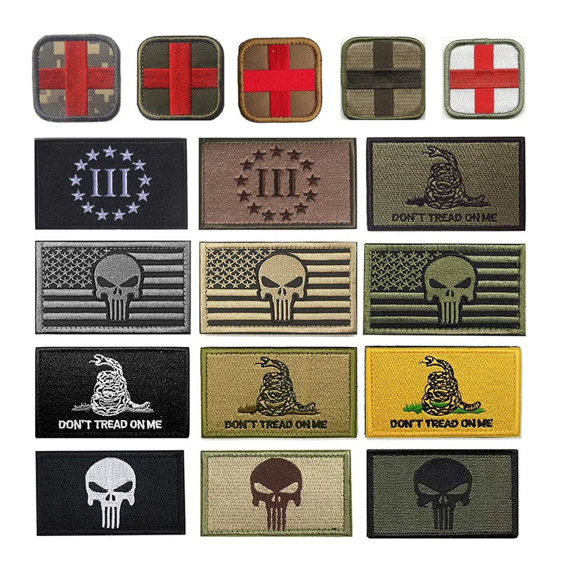 Embroidered Sticker Badges Backpack Patches Cloth-Decoration Velcro-Patch Appliques Morale