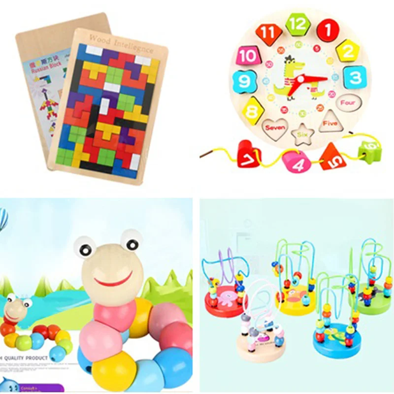 

Baby Wooden Toys Colorful 12 Numbers Clock Disc Digital Geometry Cognitive Matching Tetris Kids Early Education Toy Puzzles
