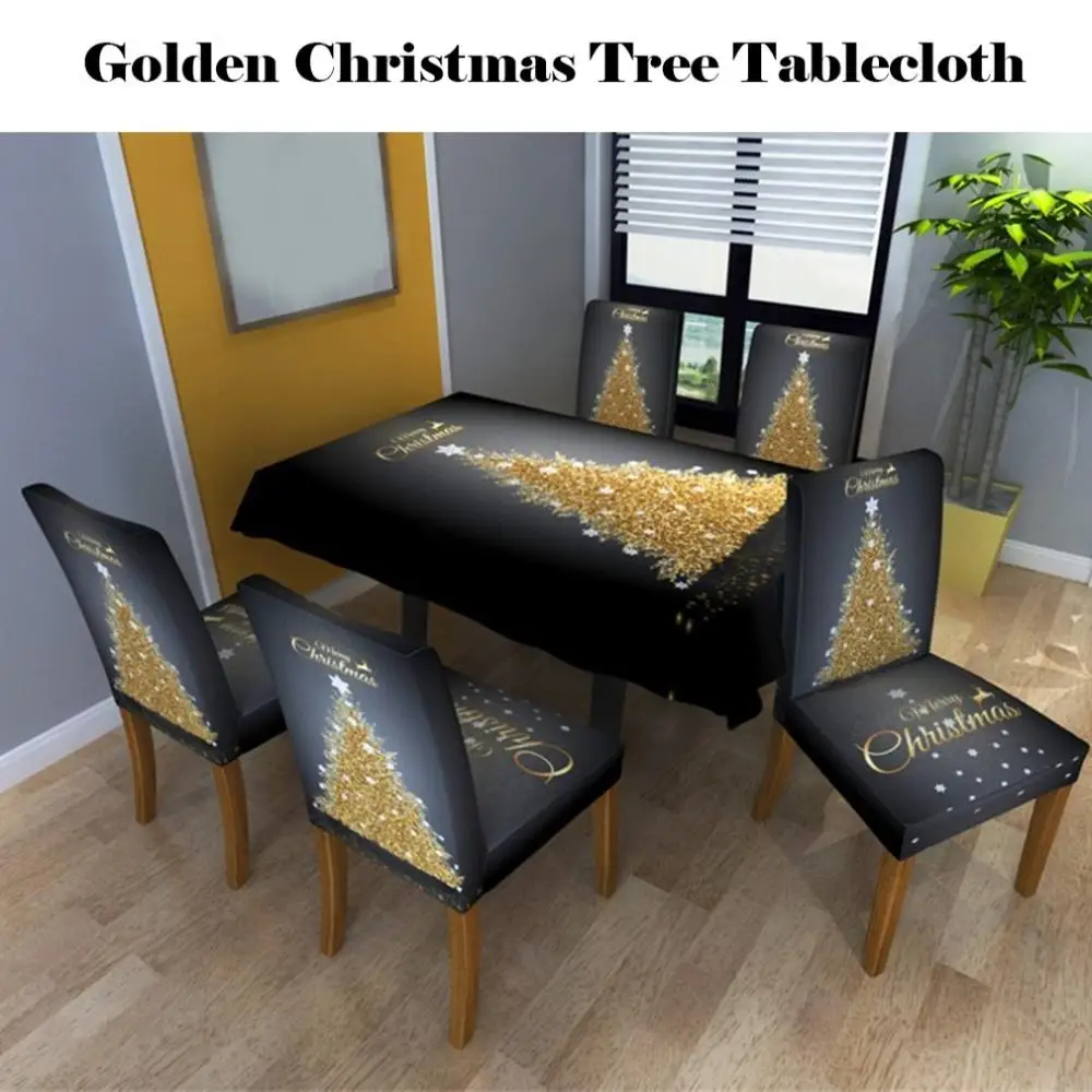 

Christmas Decor Home Stretch Chair Cover Set Tablecloth Cross-border Exquisite Computer Chair Hotel Custom-made Chair Cover