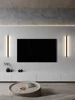 Black LED bedroom bedside wall lamp minimalist living room aisle sofa background wall ceiling lamp one word long 3