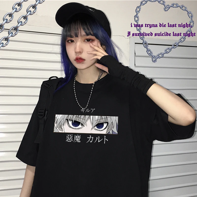 Hunter x hunter kurapika летняя Новая Винтажная Женская Футболка Harajuku в стиле панк