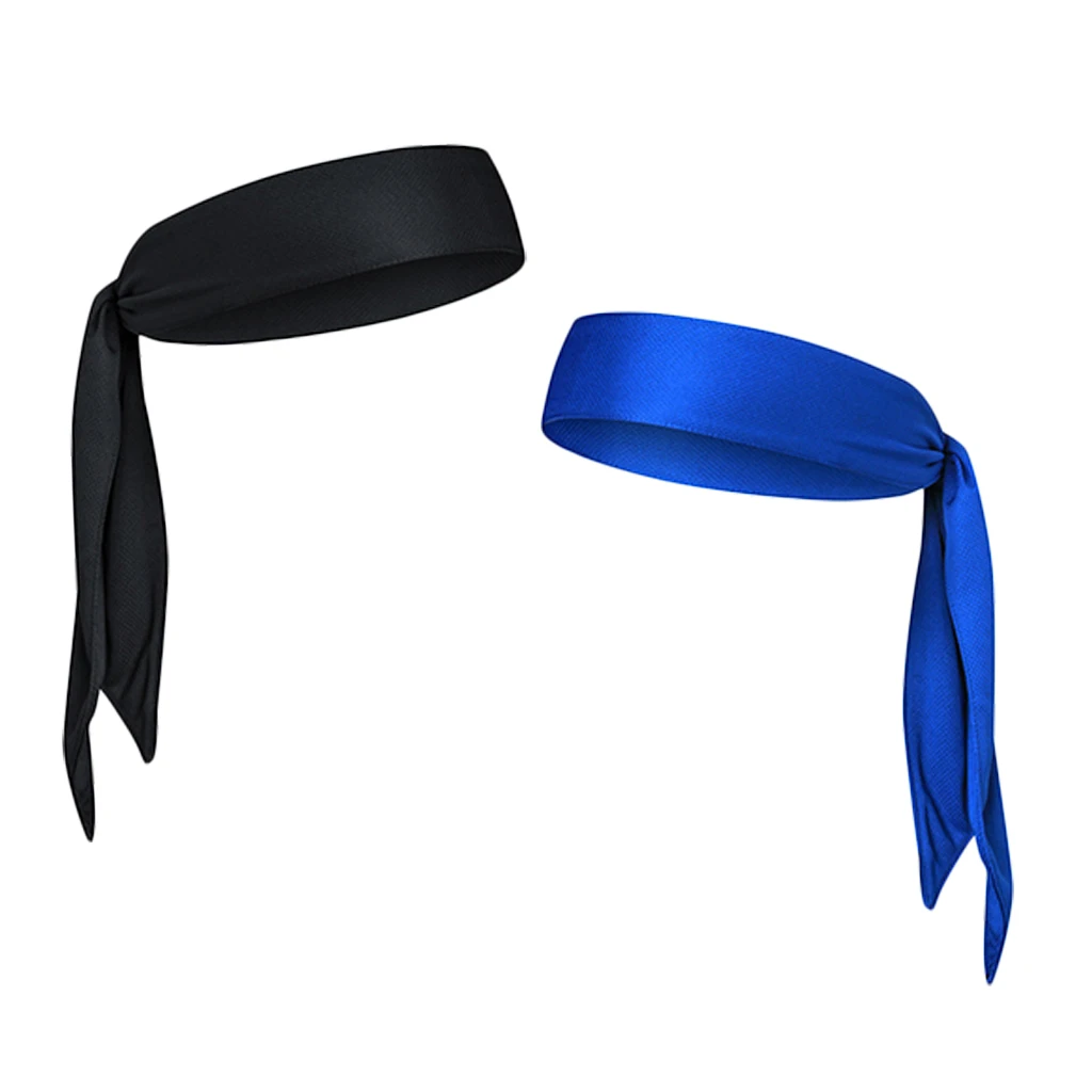 2pcs Sports Head Tie Headband Sweat Hair Band for Basketball Tennis Yogo