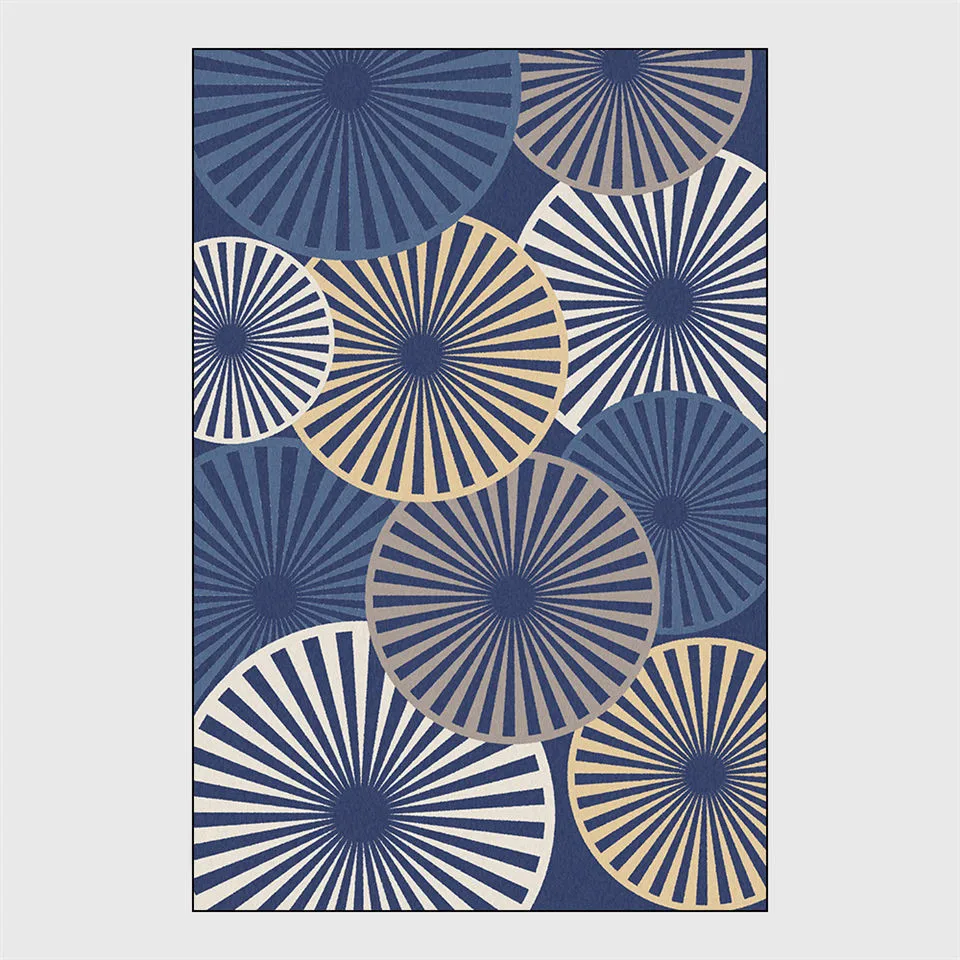Современные европейские сине-белые дисковые ковры для больших гостиной коврики с геометрическими узорами для спальни ванной комнаты кухонный Коврик Прямоугольник