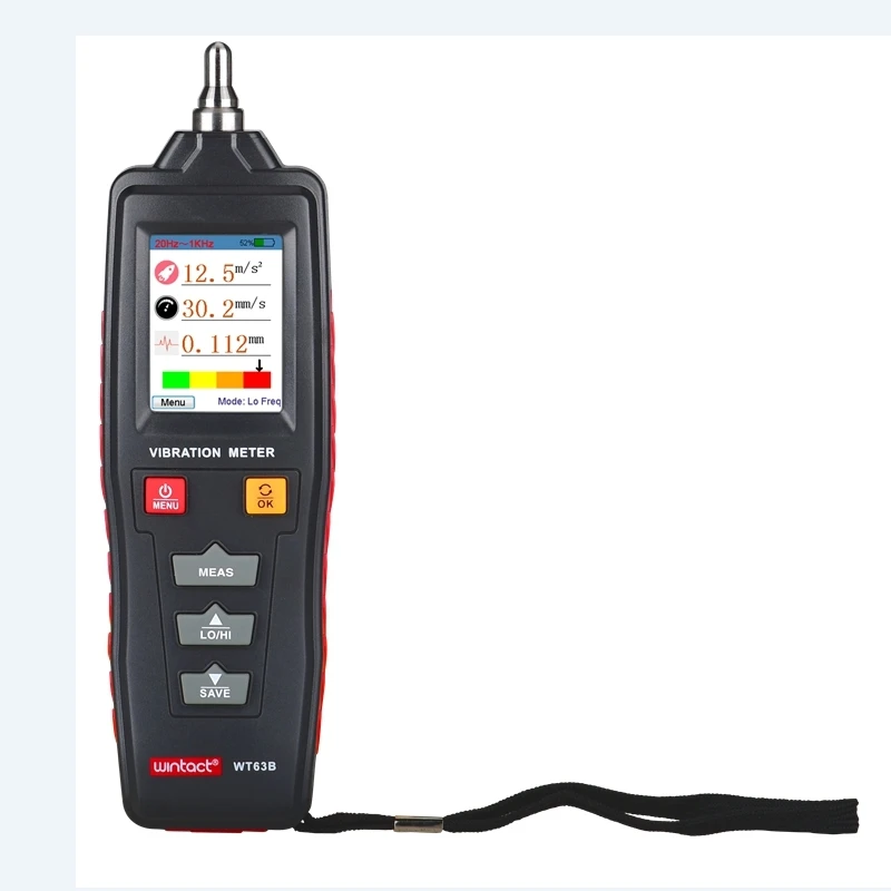 WT63B Vibration Analyzer Color LCD Digital Vibration Meter Rotate Acceleration Velocity Displacement High Low Frequency Tester afbeelding