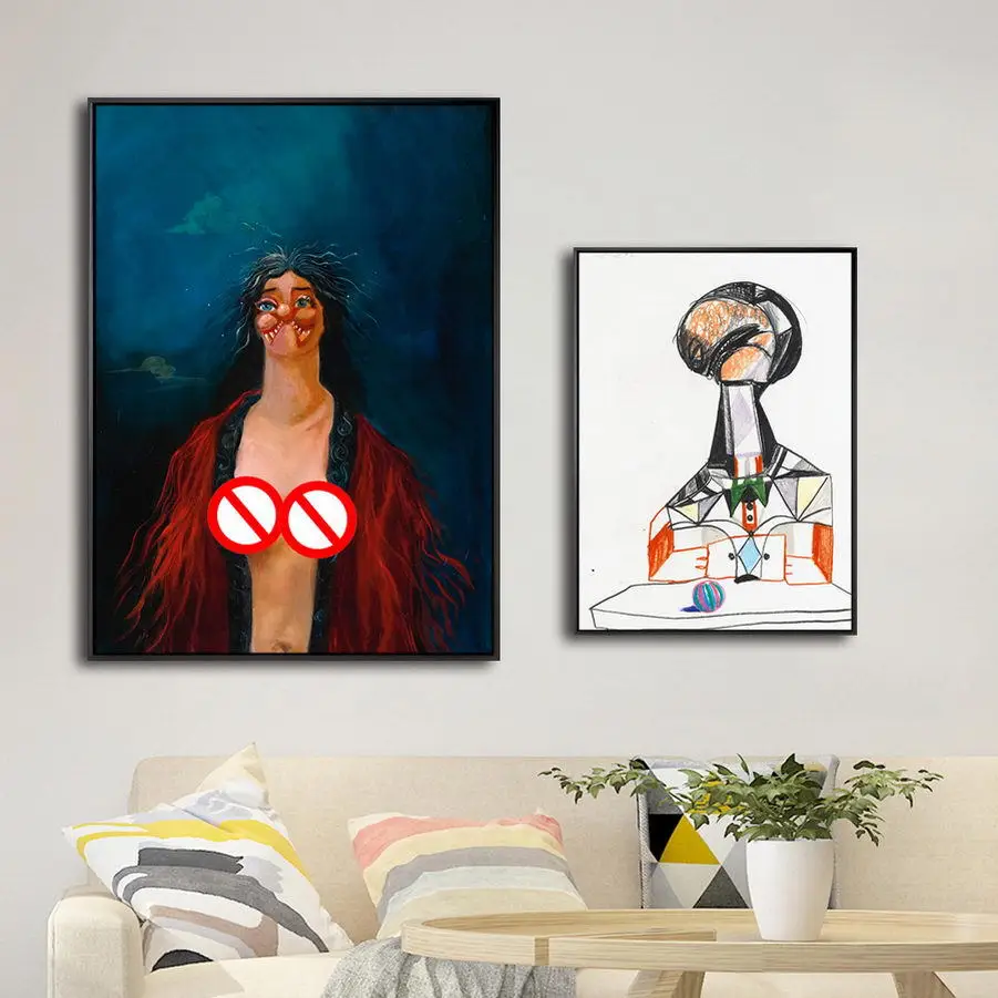 

America Giclee Print Painting Core Customizable George Condor Abstract Cartoon Art Figure Hanging Painting Heart
