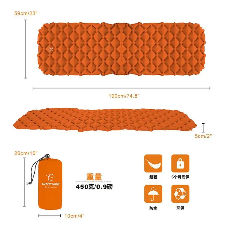  HiMISS Inflatable Single Sleeping Mat TPU Ultra-light Bed for Outdoor Camping Tent Inflatable Cushi