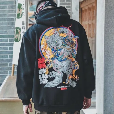 2020 new fashion men's printed hip-hop hoodie casual hoodie streetwear men and women loose Harajuku demon sweatshirt