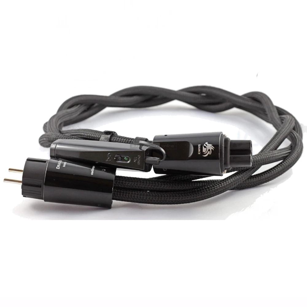 

Dragon High Current Low-Z / Noise-Dissipation 3-Pole AC Power Cable Power Cord US &EU Schuko plug