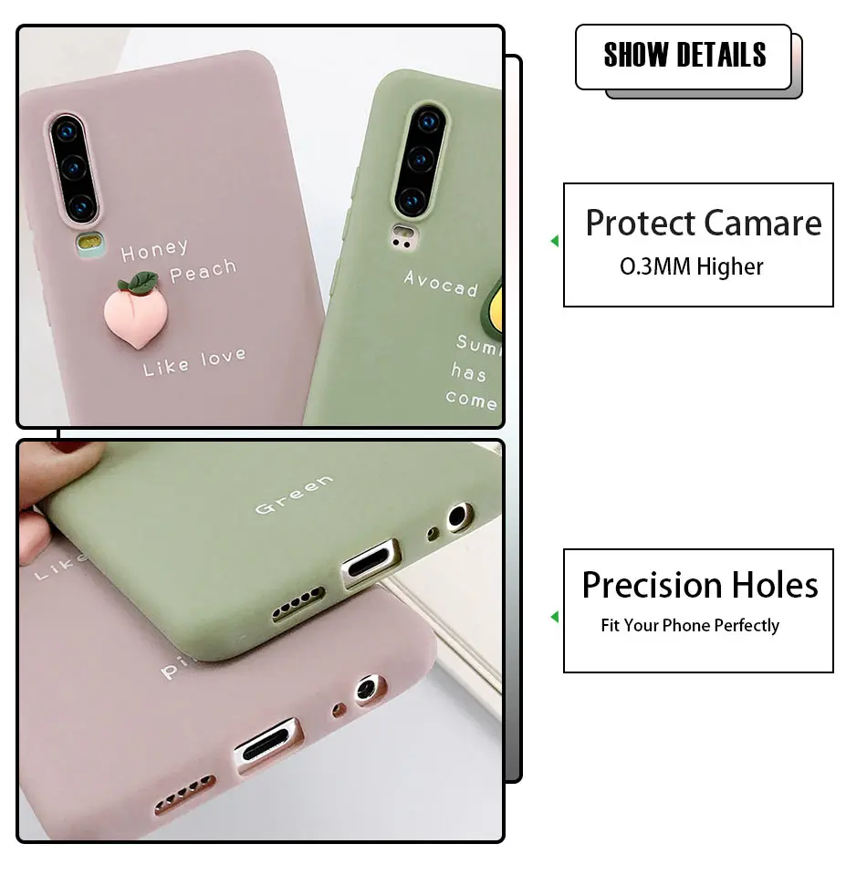 USLION 3D чехол для телефона с фруктами авокадо для huawei Nova 5 Pro P20 P30 Pro, мягкий чехол из ТПУ ярких цветов для huawei mate 20 Honor 10 20