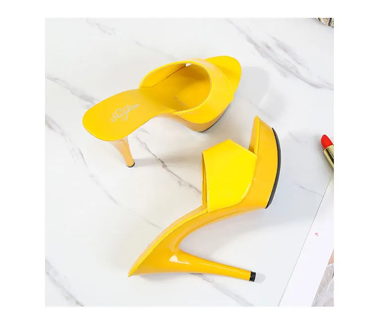 Women Shoes Sandals 2020 Summer Outside Slippers High Heels 9cm sexy High Platform Open Toe Stiletto Ladies Slides Party shoes