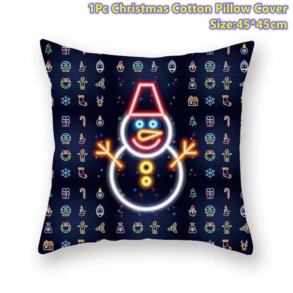 Xmas Pillowcase 12 Taoup неоновая веселая Рождественская наволочка рождественские украшения Рождественское украшение для дома Noel рождественские подарки милый Navidad мультфильм - Цвет: Xmas Pillowcase 12