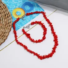 Ожерелье из коралловых бусин/Комплект браслетов драгоценный камень чокер Чокеры Свадебные аксессуары африканские бусины свадебный ювелирный набор