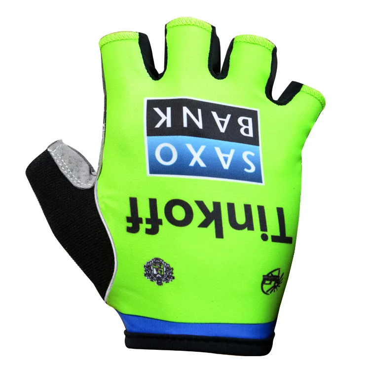 TINKOFF перчатки для велоспорта с полупальцами, Нескользящие гелевые накладки, флуоресцентные цвета, перчатки для горного велосипеда, перчатки для мужчин и женщин, спортивные велосипедные перчатки - Цвет: Черный