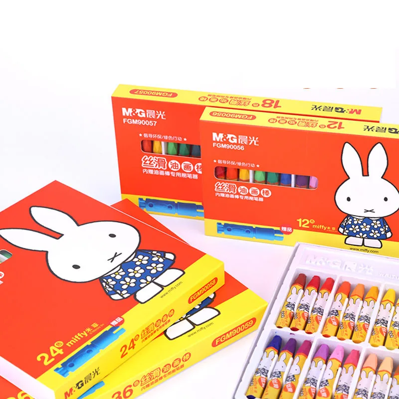 M&G рекламные канцтовары шелковистая серия Miffy 12 цветов Детский карандаш для детского сада цветной карандаш для рисования 90056
