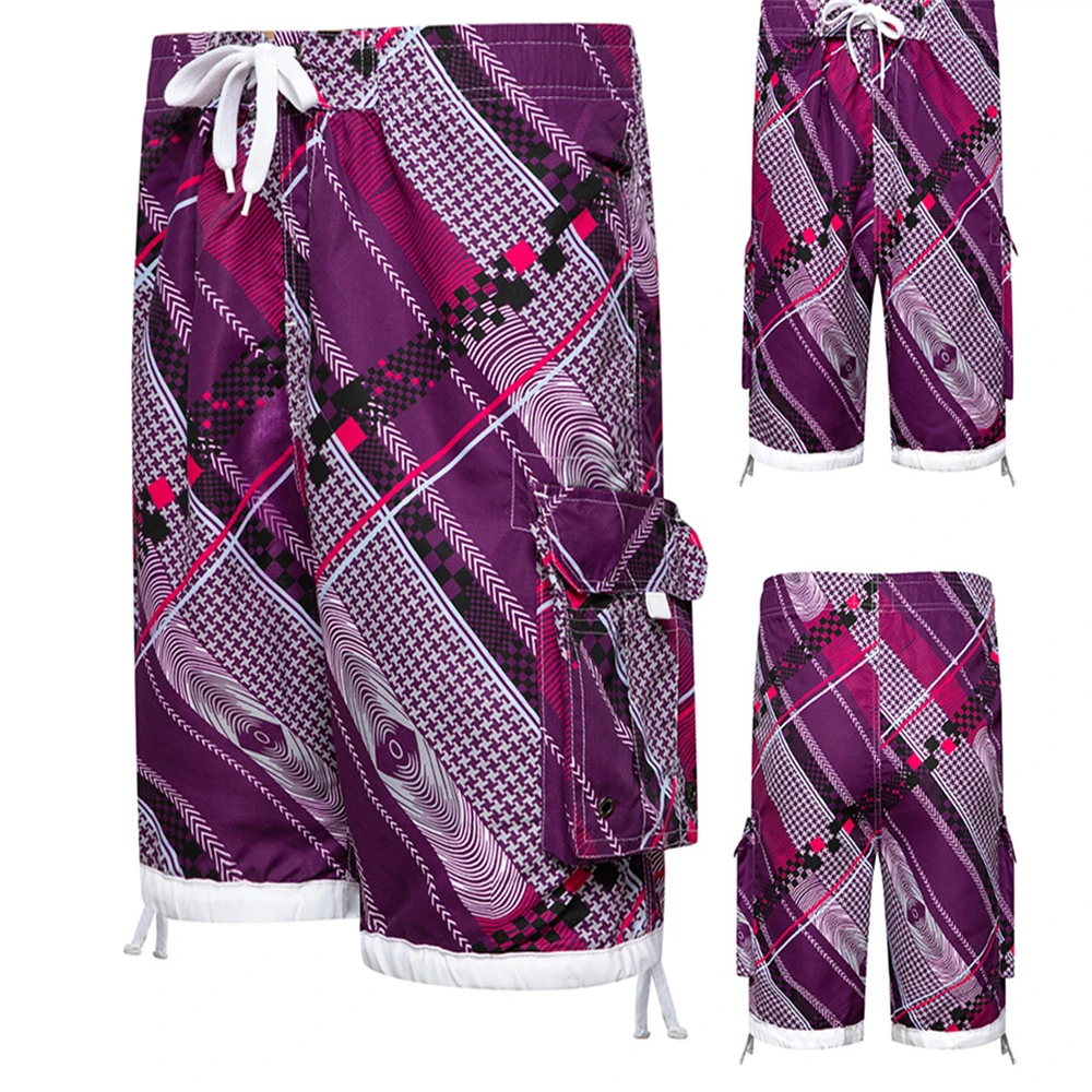 

2020 Summer Men's Beach Shorts Casual Printing Shorts Quick Dry Breathable Swimming Trunks Loose Drawstring Shorts