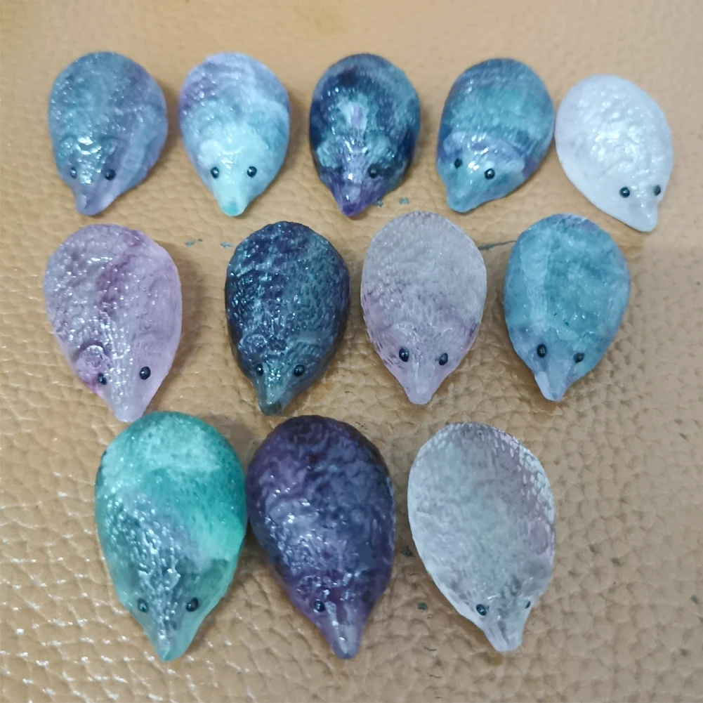 Ежик Камень Дети резные орнамент портативный Нежный дом ремесла мини рейки Радуга Флюорит реквизит комната офис Исцеление Декор
