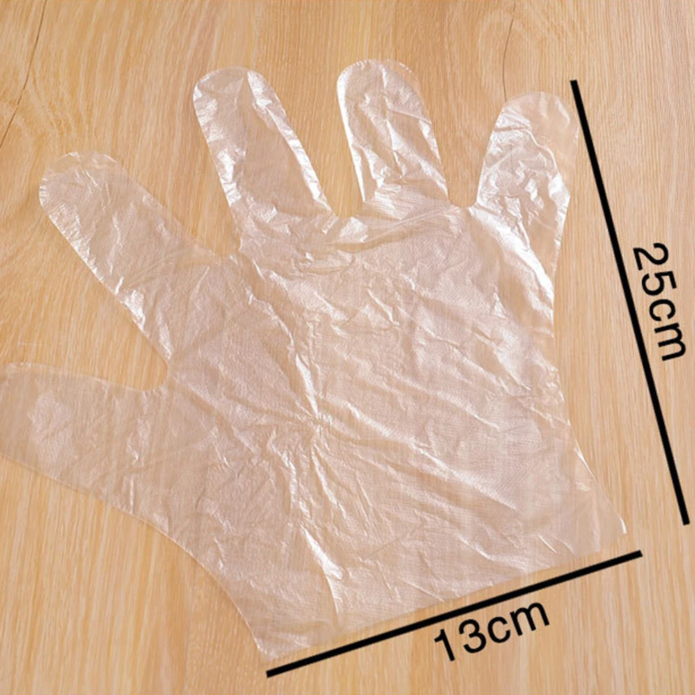 New 200Pcs Disposable Kitchen Baking Gloves Vinyl Glove Multifuction Transparent Thin Gloves Waterproof For Housework Clean