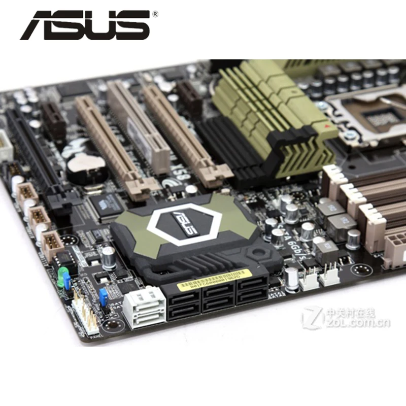 Original ASUS SaberTooth X58 1866Mhz 1600 6 x DDR3 LGA 1366 Motherboard ATX 24GB PCI-E X16 Desktop Computer Mainboard Plate Used