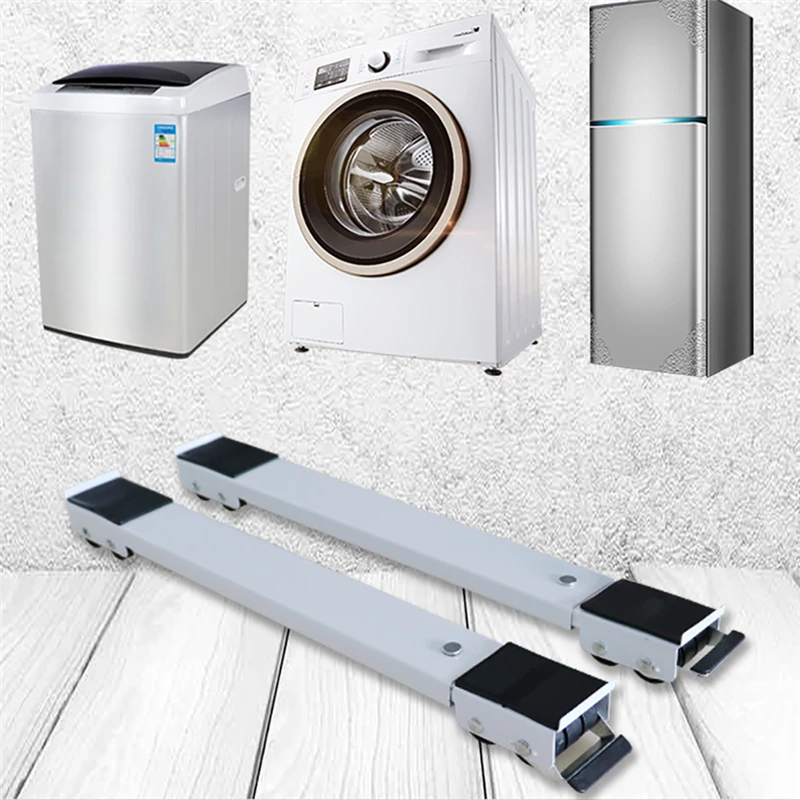 

2Pcs/set Drum Washing Machine Refrigerator Mobile Base Stand Bracket Multi-functional Movable Trolley Fixed Mount Racks Home