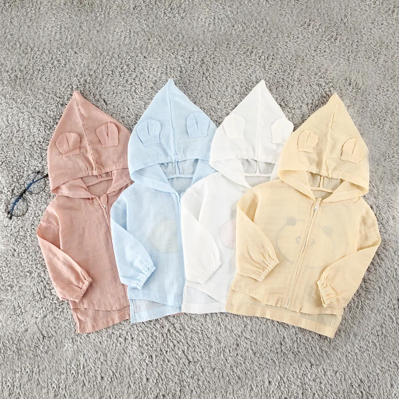 Summer Stereo Ear Cartoon Printed Coat Baby Coat Infant CHILDREN'S Wear Casual Coat