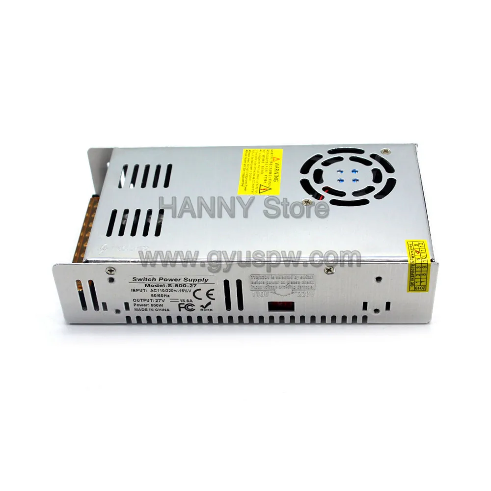 DC27V переключение Мощность питания постоянного тока 27V 500W Источники питания импульсный источник питания для светодиодный освещения ЧПУ-станок для рекламной продукции шаговый двигатель