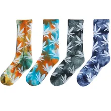 Модные удобные хлопковые носки высокого качества с листьями кленовых листьев; повседневные длинные носки из конопли; зимние теплые носки для мужчин