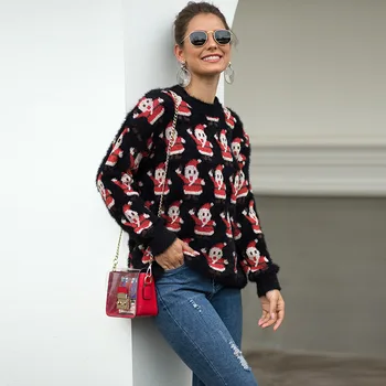 

Santa Claus Ugly Christmas Sweater Fashion Knitted Sweater and Pullover Fall 2020 Cashmear Sweater Tops Jersey Invierno Mujer