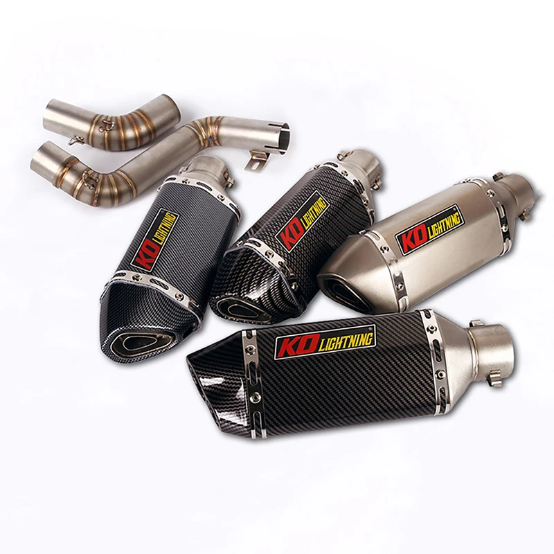 

Motorcycle Exhaust Pipe Middle Link Pipe Slip On 51mm Muffler Delete Original Catalyst Steel Modified for Duke 200 390 2012-2016