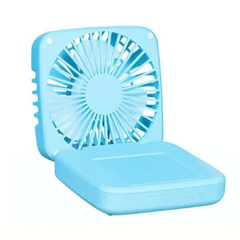 

Hot Multi-Function USB Portable Folding Fan with Phone Holder Makeup Mirror Box Storage Box Charging Treasure