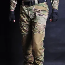 Мужские брюки с несколькими карманами, брюки-карго, повседневные камуфляжные армейские брюки с карманами, Стрейчевые военные походные быстросохнущие брюки K
