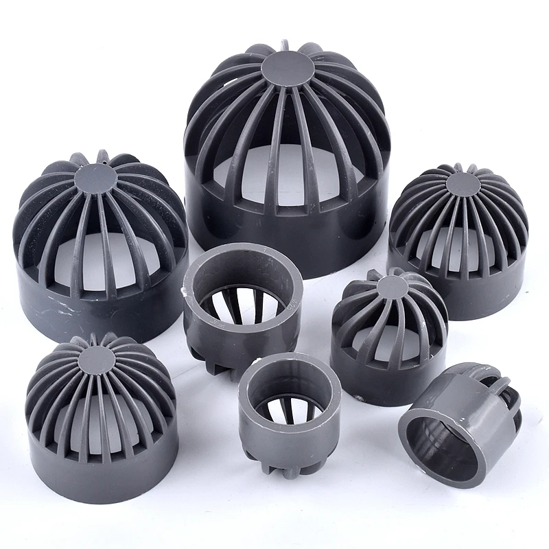 1 ~ 3 Stücke Grau 20 ~ 110mm PVC Atmungsaktive Kappe Luftkanal Vent Abdeckkappe Aquarium Aquarium Durchlässige Bildschirm Filter Bildschirm Rohrverbinder – Detail 3