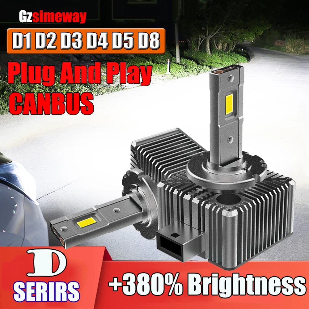 

2 шт., автомобильные светодиодсветильник лампы Canbus D1R D3R 6000 К лм
