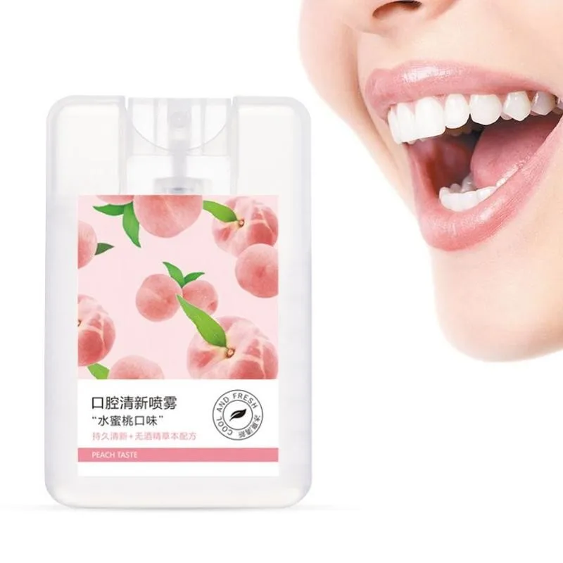 Honey Peach Spray Breath Freshener Mouth Spray Odor Treatment Spray Refresher Fresh Breath Remove Bad Breath Smoke
