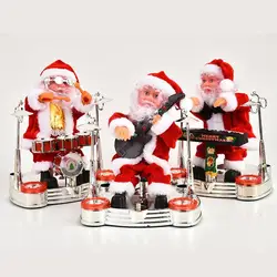Novo criativo papai noel instrumento musical jogando modelo brinquedos brinquedo elétrico luminoso ornamentos decorativos presente de natal brinquedo