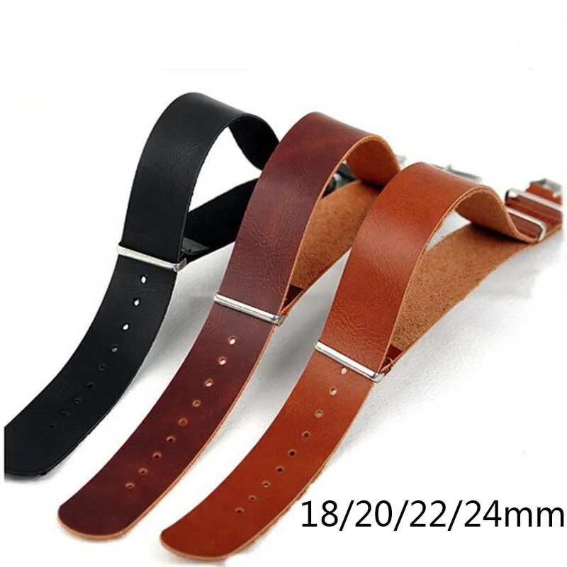 

High Quality Leather Strap Strap NATO Imitation Leather Strap 18mm 20mm 22mm 24mm Watch Adjustment Replacement Accessories