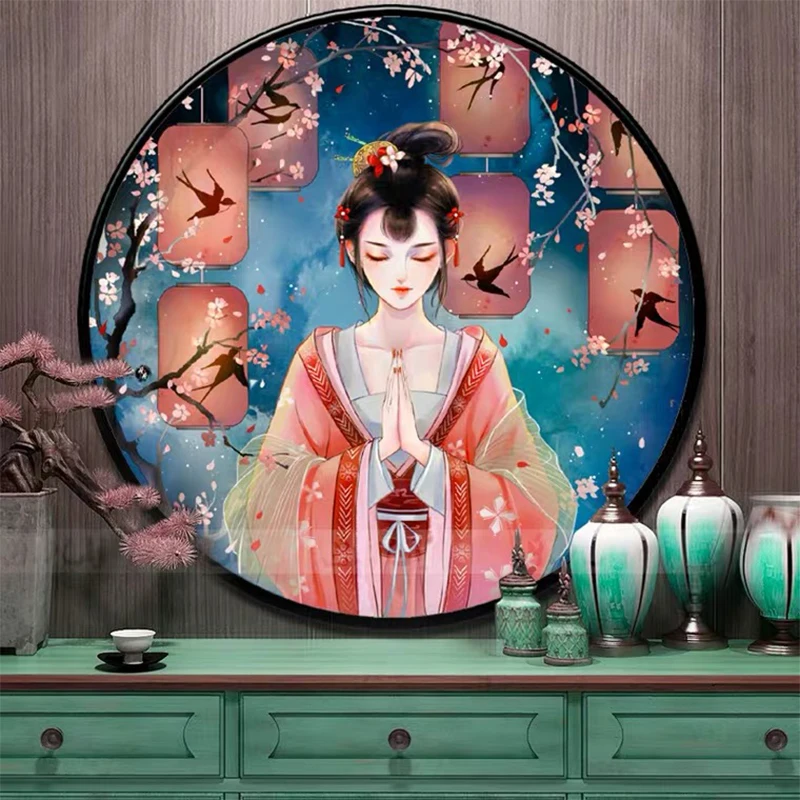 Cross Stitch Kit Cross Stitch Tools Ancient beauties Cross stitch kits Embroidery needlework sets 11CT water soluble canvas patterns Blessing girl Home Decoration