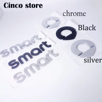 

ABS Chrome black smart car front hood bonnet emblem rear Truck badge Side sticker for fortwo FORSPEED FORFOUR ROADSTER FORSTARS
