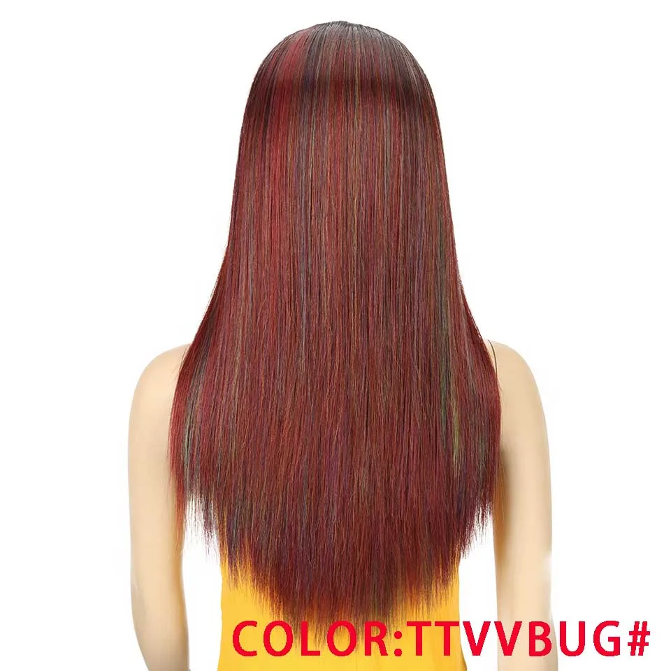 Волшебный 2" дюймов 13X4 прямой синтетический парик на кружеве для черных женщин Омбре Многоцветный парик на кружеве синтетические волосы Косплей волосы - Цвет: TTVVBUG