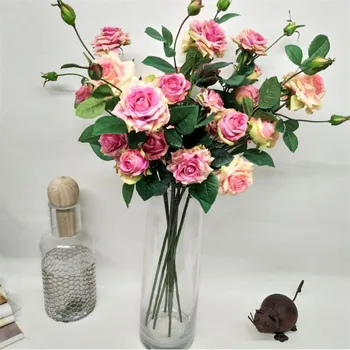 

10Pcs Fake Long Stem Curling Rose 33.46" Length Simulation Real Touch Roses for Home Decorative Flower Wedding Centerpieces