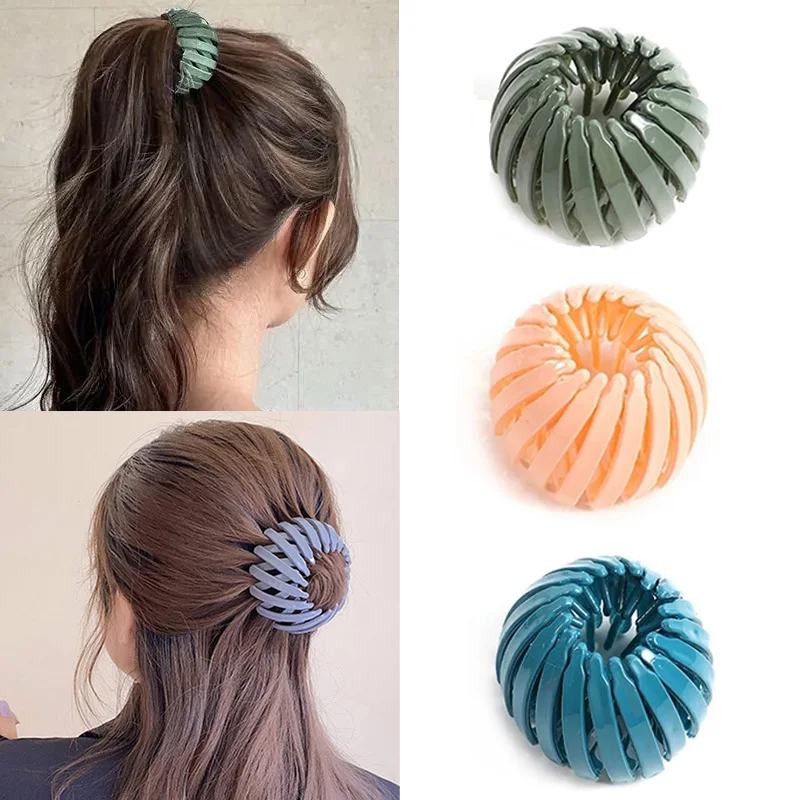 

New Bud Bun Claws For Women Ponytail Holder Hair Clip Barrette Crab Girls Horsetail Buckle Clamp DIY Hairstyle Maker Hairgrip