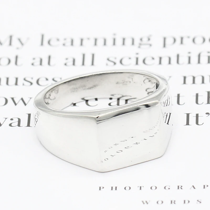 Мужское и женское кольцо из серебра 925 пробы прямоугольной формы|Кольца| |