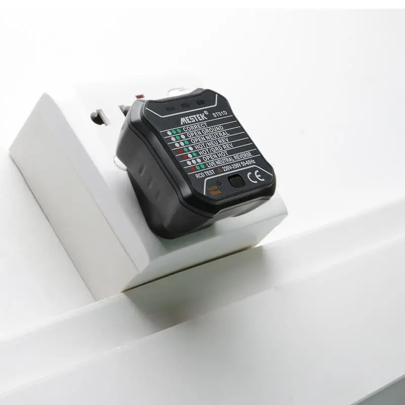Socket Tester Automatic Electric Circuit Polarity Voltage Detector Wall Plug Breaker Finder