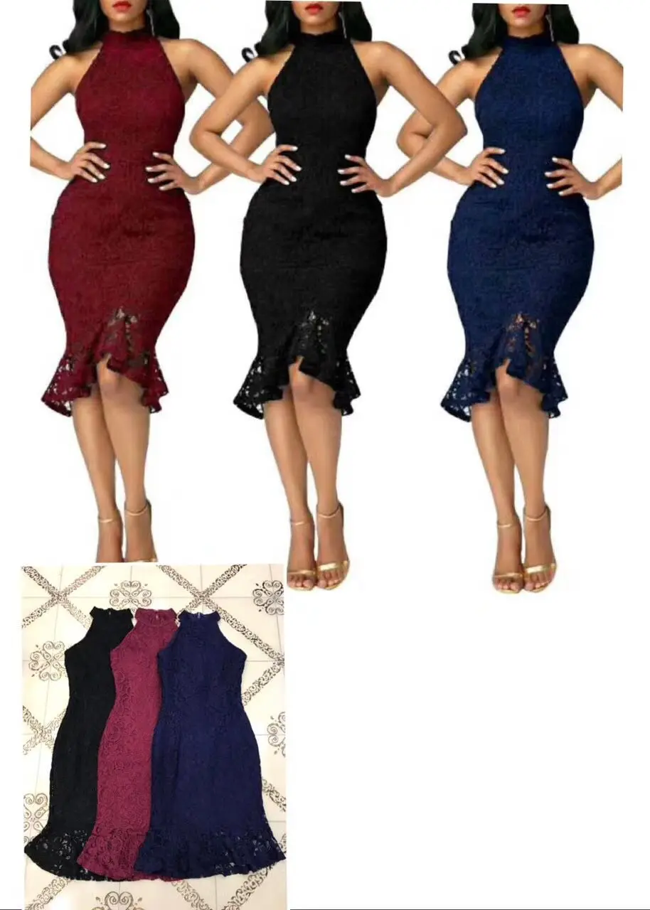 

New Top Quality Style Fashion Women Dress Button Blue Red Black Solid Slim Bandage Dress Formal Dress