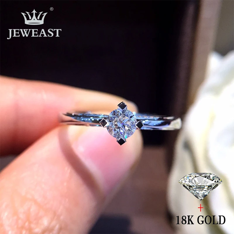 Кольцо с натуральным бриллиантом 18K золото чистое красивое кольцо драгоценными