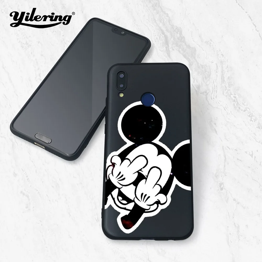 Черный чехол для телефона с мышкой для huawei P30 lite P smart P10 Plus P9 P20 P30 lite чехол s для huawei P30 p20 Pro P9 P10 lite - Цвет: 04