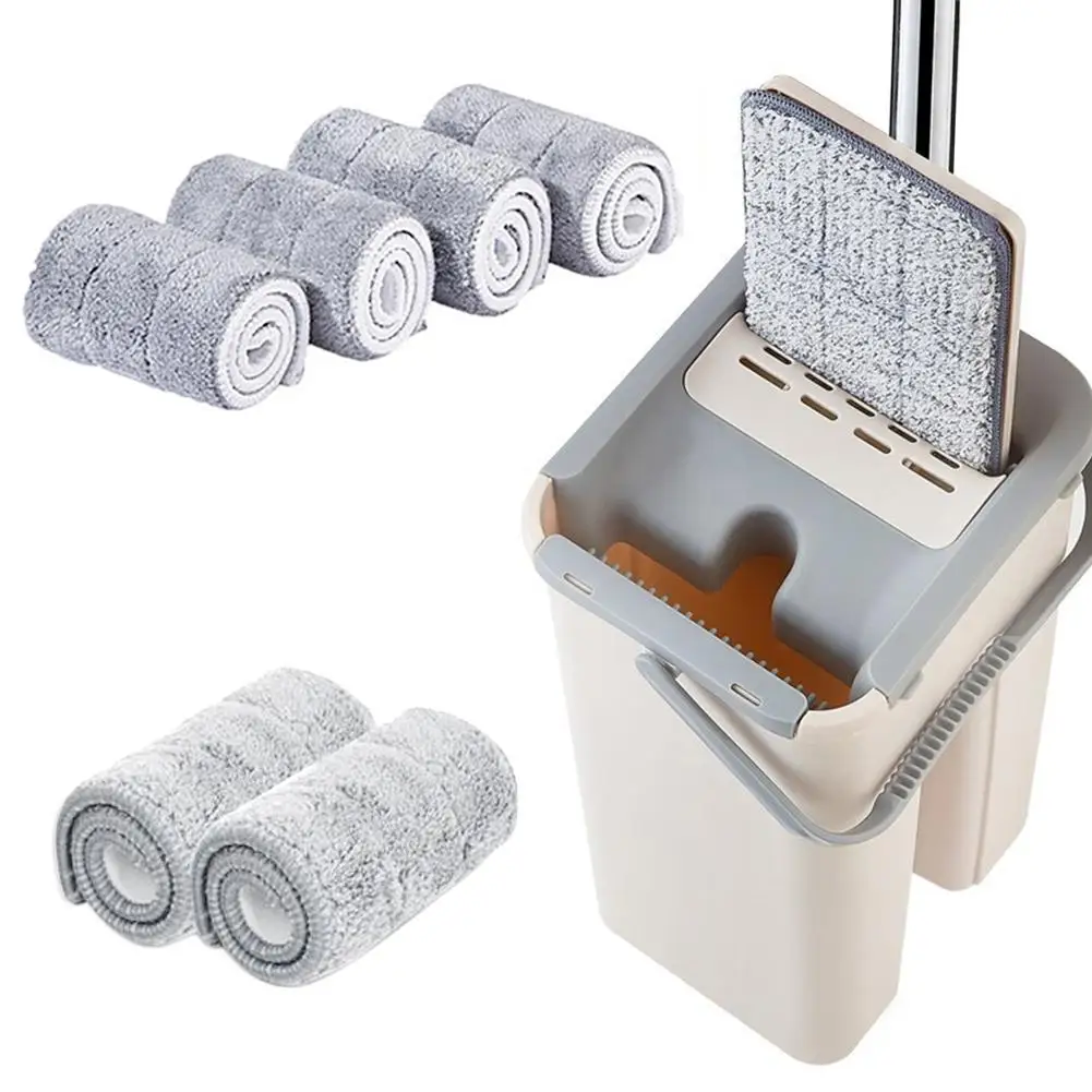 Superfine Fiber Mop Cleaning Cloth for Automatic Spin Flat Squeeze Magic Lazy Hands Free All-inclusive Velcro Accessories | Дом и сад