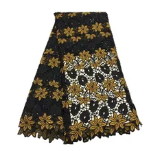 Гипюр шнур Цветы последние нигерийские кружевные стили французские вечерние ткани 5 ярдов тюль ткань