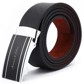 

Brand New Business Authentic Elegant Black Men's Genuine Leather Automatic Lock Belt Fit 20-49 inches Adjustable Length /KB032